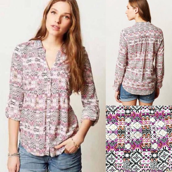 Anthropologie Tops - Anthropologie Maeve Islet Button Down Top